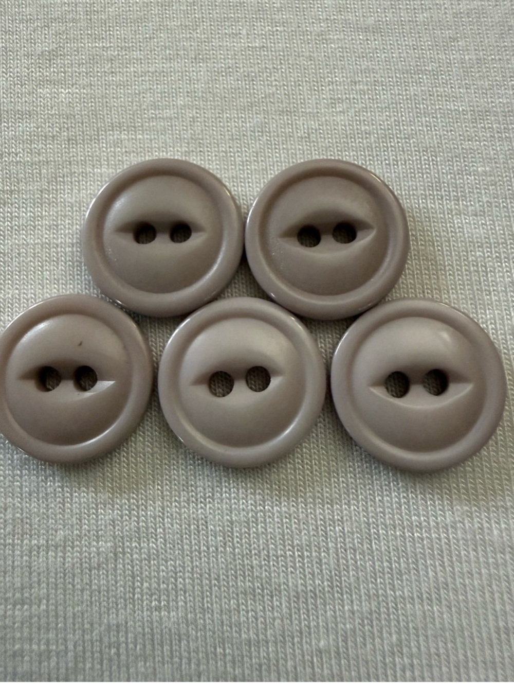 EUVC 1/2 Inch Semi-Glossy Plastic Purple-Taupe 2-Hole Sewing Buttons - Set of 5